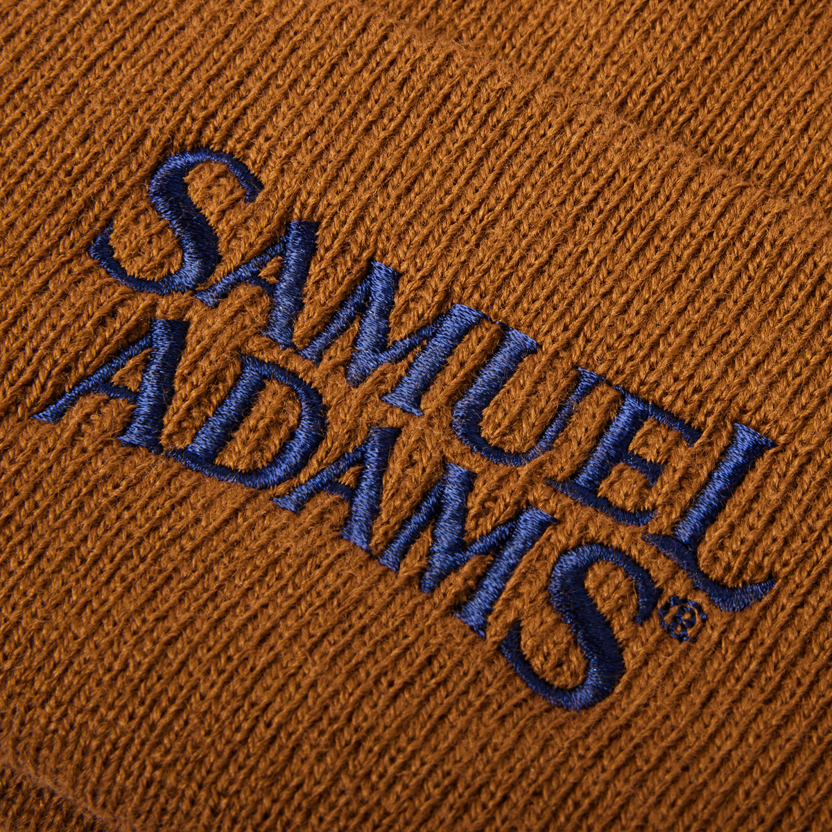 Brown Embroidered Logo Foldover Beanie