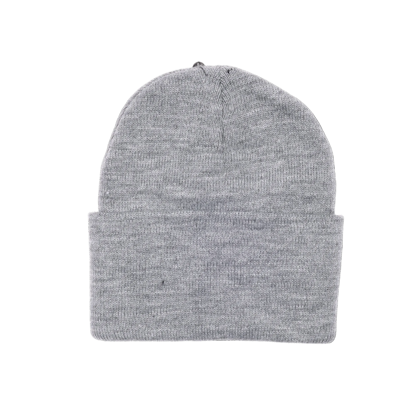 Backside solid grey beanie