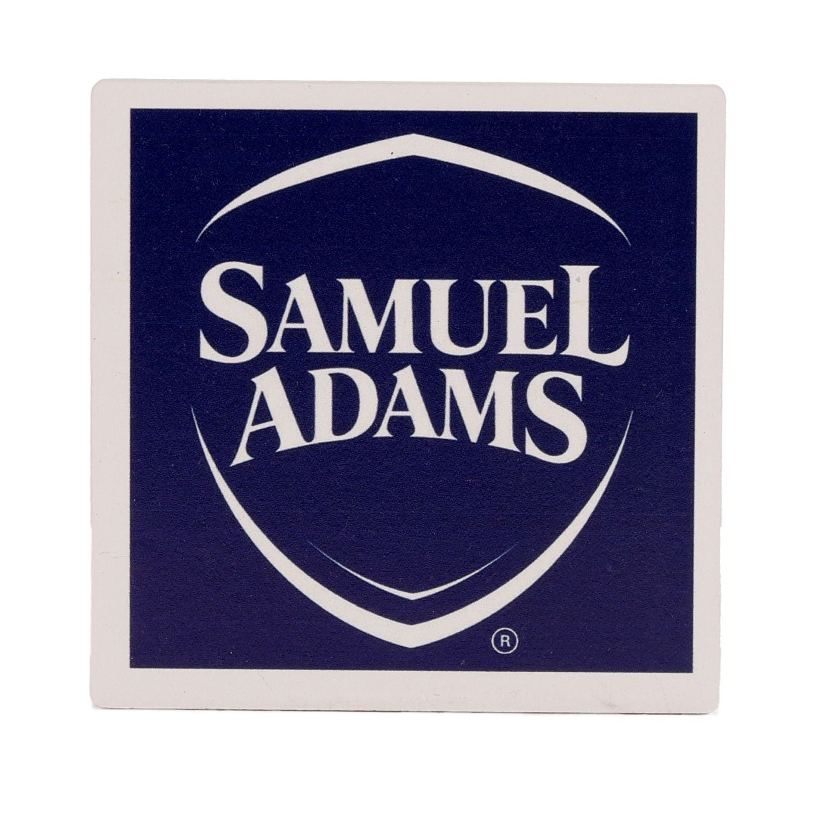 Navy Shield Ceramic Coaster with a white Samuel Adams logo
