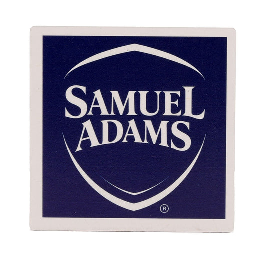 Navy Shield Ceramic Coaster with a white Samuel Adams logo