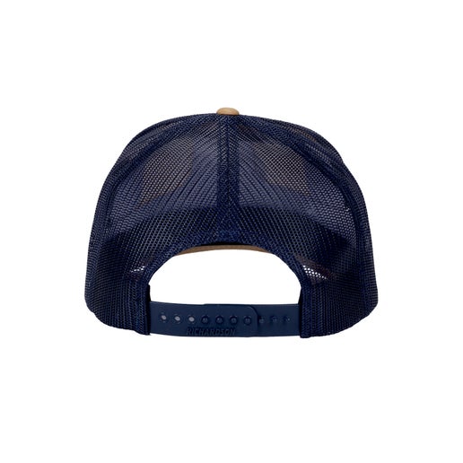 Back view of Navy and Gold Tri Color Trucker Hat