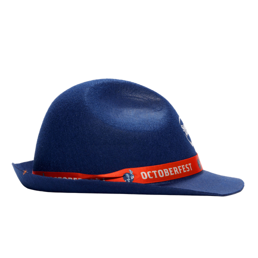 Side view of Octoberfest Alpine hat showing better view of brim of hat.