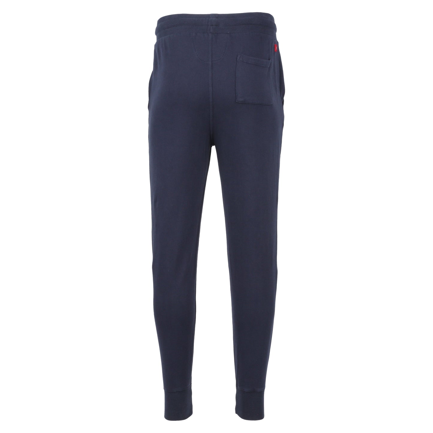 Back view of navy joggers.