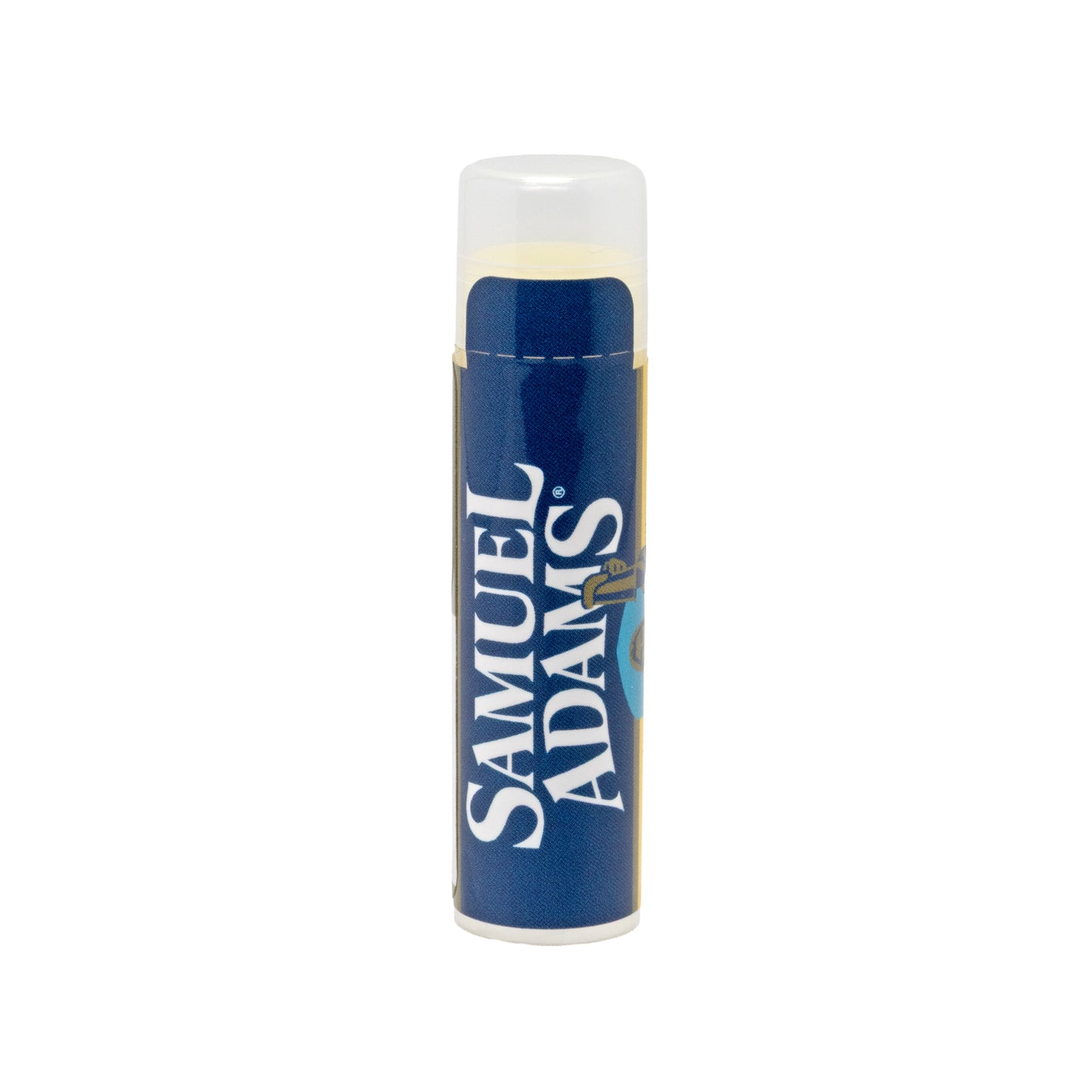Samuel Adams lip balm on a white background