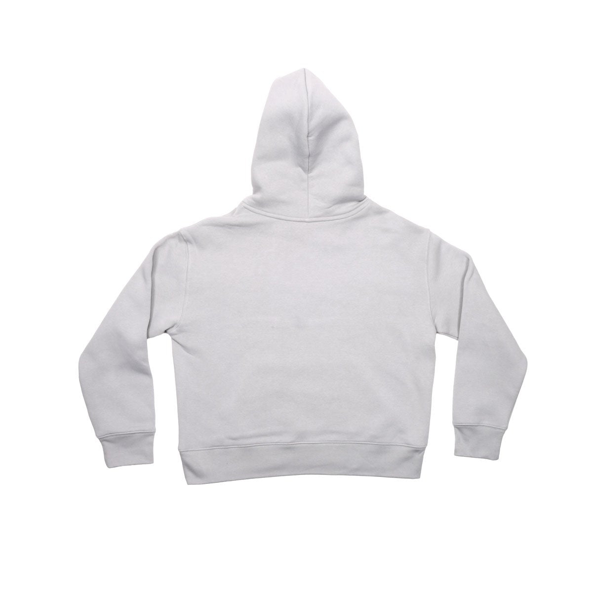 Back view of hoodie which is solid grey.